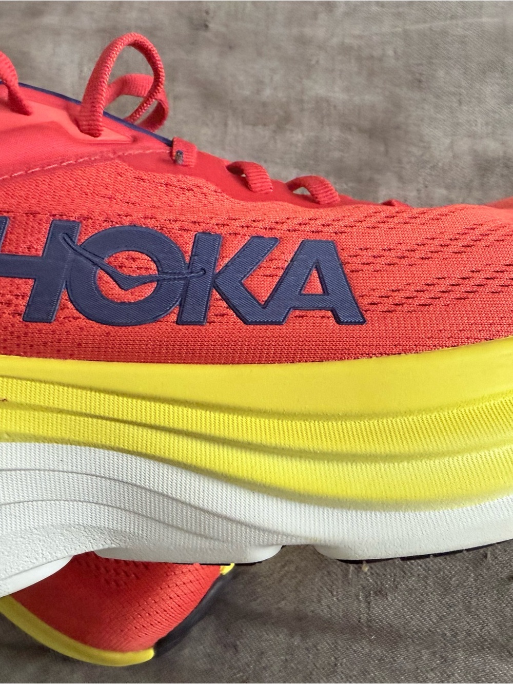 Hoka Bondi 8 Running Shoe - Red Alert Flame - Picture 5 of 9